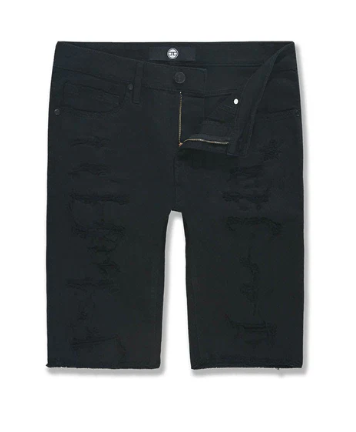 Black Slim Denim Shorts