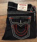 True Religion Black Jeans w/ Red Stitching