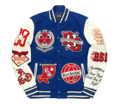 Blue & Red Rockstar Varsity Jacket