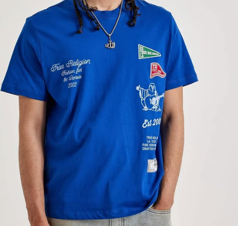 True Religion Fashion for the Senses Patch Tee - Royal Blue