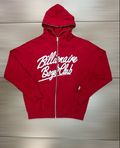 Billionaire Boys Club Script Logo Zip Hoodie - Red