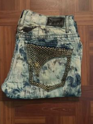 Robin's Jeans Gold Studded Acid Wash