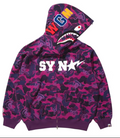Bape x SYNX Shark Full Zip Hoodie (Purple Camo)