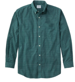 Green Gingham Casual Button-Down Shirt