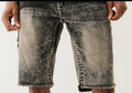Brown Acid Wash Raw Hem Jorts