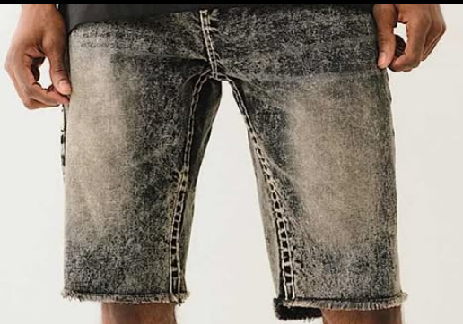 Brown Acid Wash Raw Hem Jorts