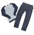 Hood Classy Fit 275 - Navy Geometric Crewneck Set