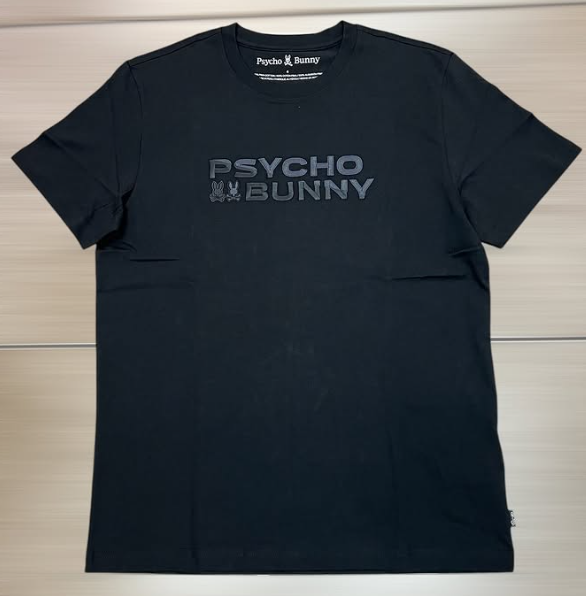 Psycho Bunny Text Logo Tee (Black)