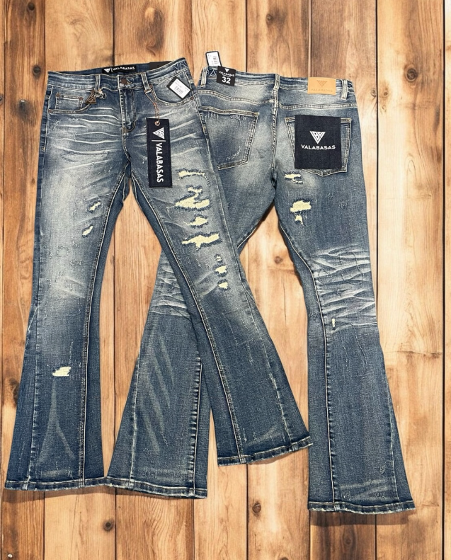 Valabasas Jeans - Medium Wash Distressed Flare