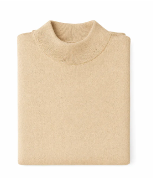 Mock Neck Sweater - Tan