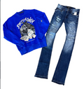 Hood Classy Fit 275 - Dirty Money Blue Crewneck Set