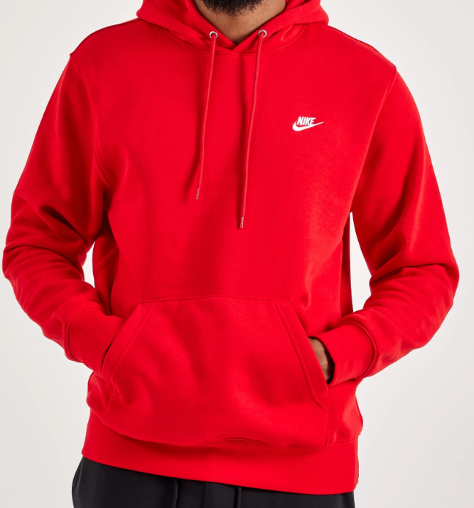 Nike Club Fleece Pullover Hoodie - Red
