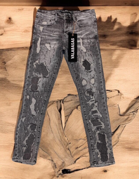 Valabasas Jeans - Grey Destroyed Skinny