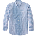 Light Blue Plaid Casual Button-Down Shirt