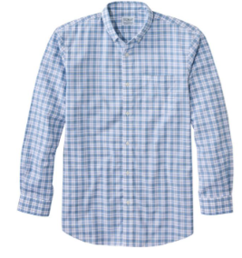 Light Blue Plaid Casual Button-Down Shirt
