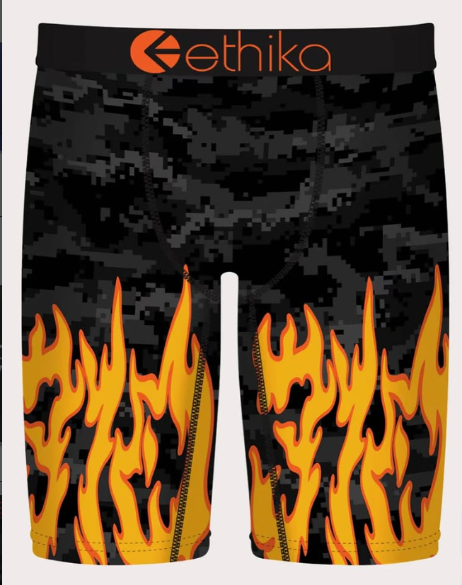 Ethika Staple Boxer - Black Camo Flames