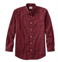 Crimson Red Plaid Casual Button-Down Shirt