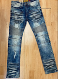 Makobi Light Wash Moto Distressed Jeans