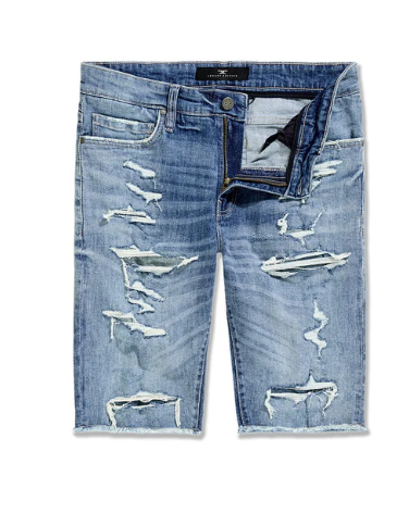 Dirt Wash Distressed Denim Shorts